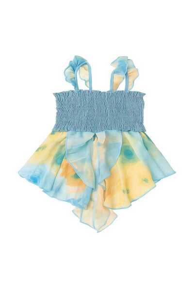 NURDAY KIZ BEBEK YAZLIK ASKILI FIRFIRLI ELBİSE PRENSES-MODEL(1-2 YAŞ)