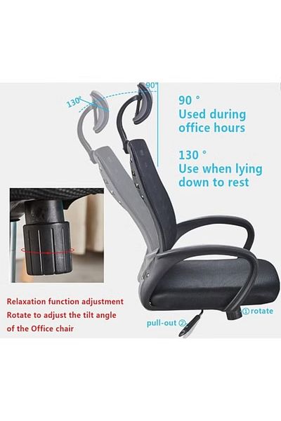 MAAS Adjustable Office Chair with Armrest and Head Support Pillow