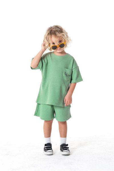 Motebarn Wear Boy's La'Ciel Paris Seersucker Bottom-Top Suit Green