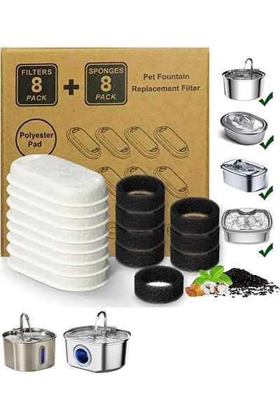 Aryuper Kamardey Compatible Stainless Steel Activated Carbon Replacement Filter for Water Dispenser 8 Pieces