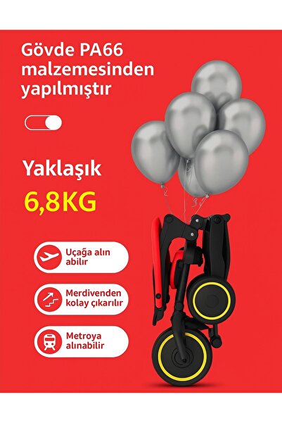Luxmom Ebeveyn Kontrollü Katlanabilir Çocuk Bisikleti 2-5 Yaş – Pedallı ve Emniyet Kemerli