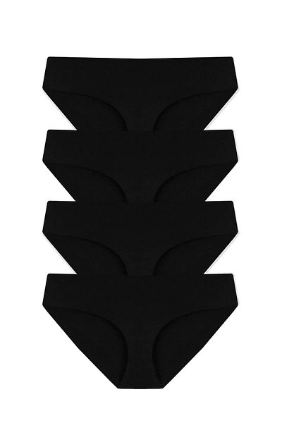Niket Life Set de 4 bikini fără sudură tăiat cu laser NEGRU