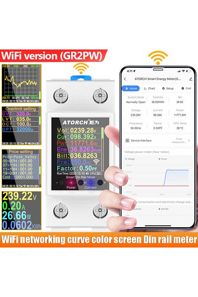 Choice Gr2pw Wifi N-switch Ac50-320v 100a Smart Electricity Meter Tuya Wifi Din Rail Power Energy Meter Dig