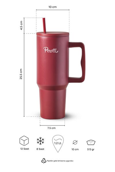 Perotti Colte V2 Stainless Steel Cream Thermos Cup 1.2 Lt