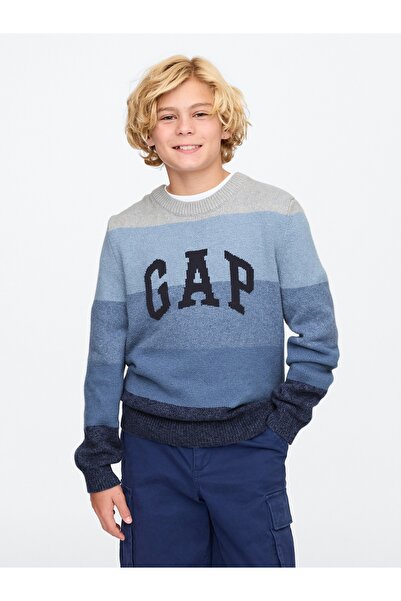 GAP Erkek Çocuk Mavi CashSoft Gap Logo Kazak