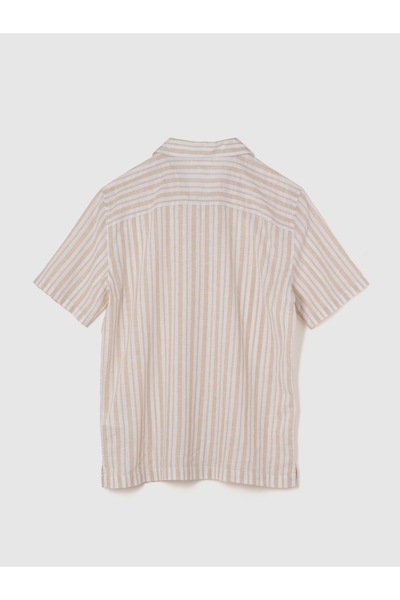 GAP Erkek Bej Keten Karışımlı Standard Fit Vacay Gömlek