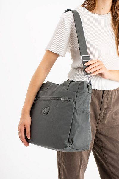 Sanmorris Sn 3032 - Geantă de umăr Crinkle, impermeabilă, cu mai multe compartimente, gri