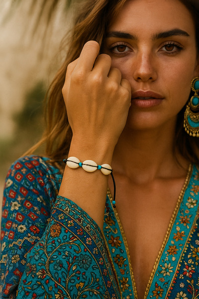 Puffy Natural Seashell Anklet