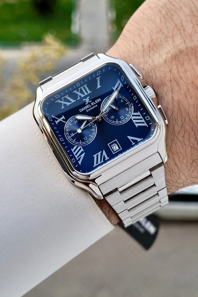 Daniel Klein Kadranı Lacivert Kordonu Gümüş Renk İç Göstergeleri Aktif Erkek ...