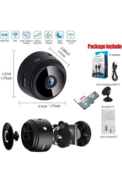 Other Mini Wifi Hidden Cameras 1080p With 128gb Sd Card, Wireless Spy Camera, Nanny Cam, Night Vision