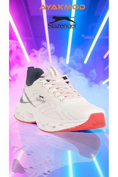 Slazenger Λευκό Διχτυωτό Ελαφρύ Ευέλικτο Αναπνεύσιμο Ανδρικά Αθλητικά Παπούτσια Willow M