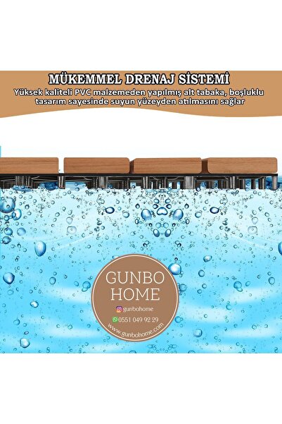GUNBO OUTDOOR Teak Ağacı Yer Karosu 9 Adet 1 Koli Bahçe Banyo Deck Ahşap Karo Masif Yer Döşemesi Balkon Deck