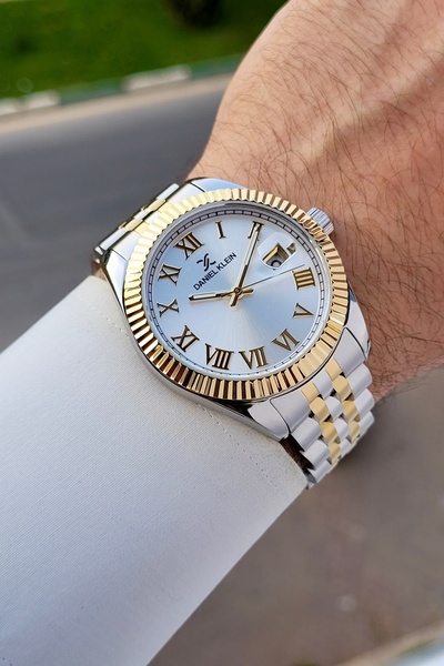 Daniel Klein Gold Gri Renk Ayarlanabilir Kordonlu Fonksiyonlu Erkek Kol Saati