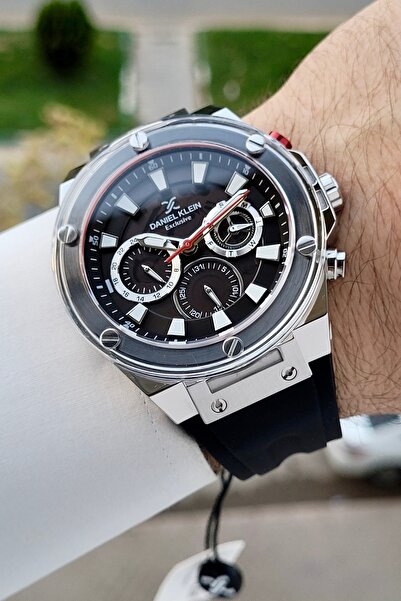 Daniel Klein 46 Mm Kasası Gümüş Kordonu Siyah Renk İç Göstergeleri Aktif Erke...