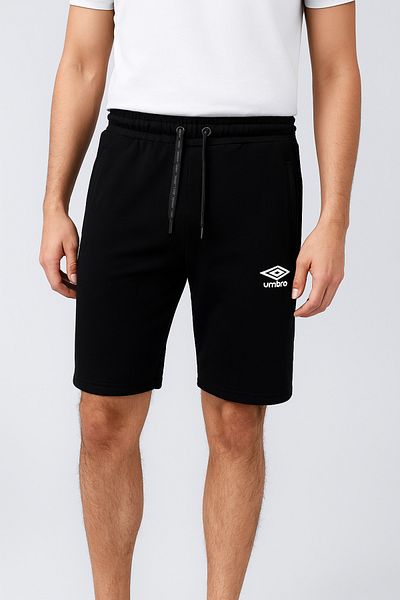 UMBRO Bold - Ανδρικό μαύρο βαμβακερό σορτς - Te0105