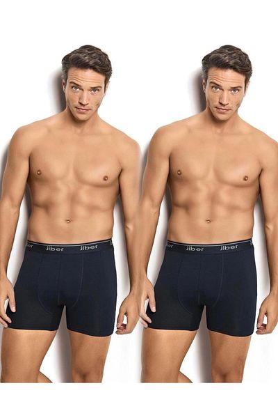 MYS GRUP TEKSTİL Συσκευασία 2 ανδρικών βαμβακερών Lycra Boxer-Shorts jiber / 156