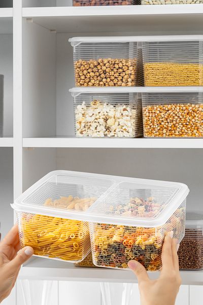BRAMBLE LIFE 4.5 Lt 2 Compartment Rectangular Food Pulses Storage Container Set
