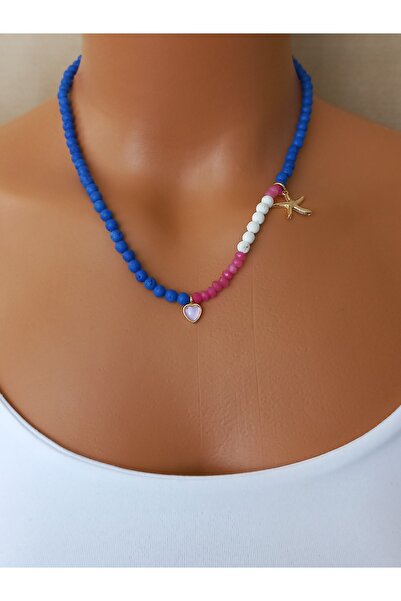 LemaStone قلادة من الحجر الطبيعي؛ مصممة مع حجر الحمم البركانية.