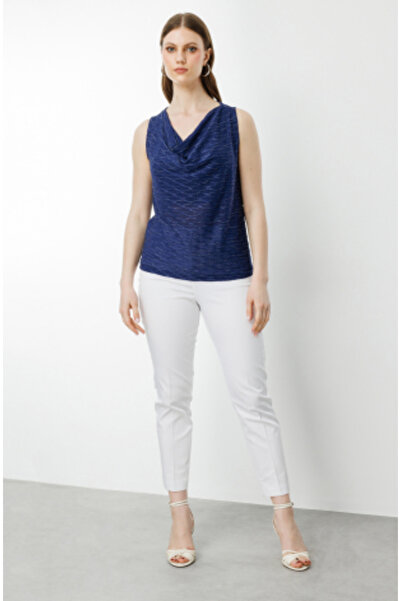 ON Fashion BLUZ DEGAJE YAKA KOLSUZ SIMLI KUMAŞ