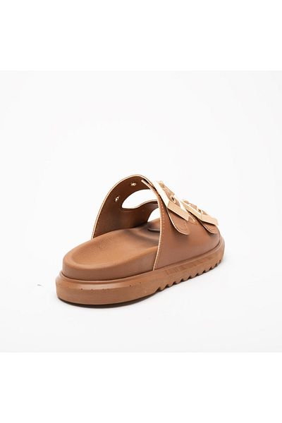 Sister in Love Loretta Gold Buckle Detailed Slippers