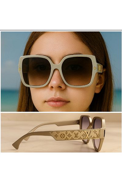 style iconic Luxury Monogram Gold Frame Sunglasses – LV Inspired Oversized Style
