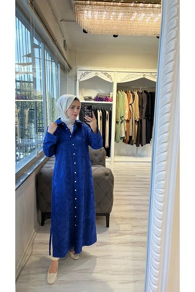 Invee Invee 7018 Sax Hole Work Shirt Dress