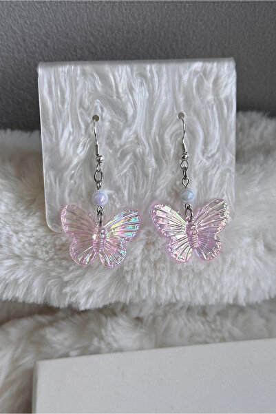 WhimsyWhite أقراط على شكل فراشة وردية اللون من Pinterest أقراط مطلية بالنحاس ...