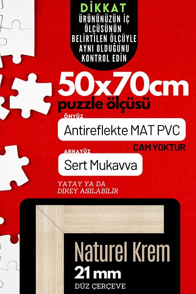 AtlasSG 21Mm-50X70 cm Matte Pvc Photo 1000 Piece Puzzle - Document and Frame Horizontal Vertical Set of 21