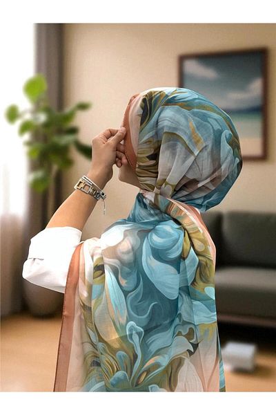 Baştacı 2025 Summer Season 0350 Flower Pattern Onion Shawl
