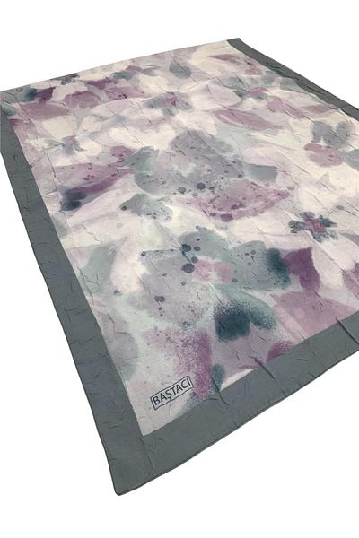 Baştacı Patterned Crash 0358 Gray Shawl