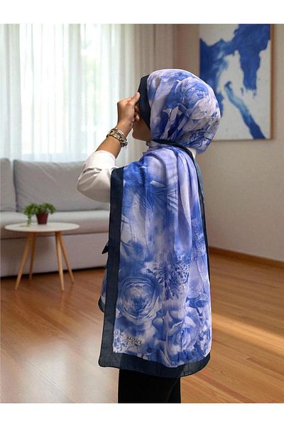 Baştacı Patterned Crash 0357 Morcivert Shawl