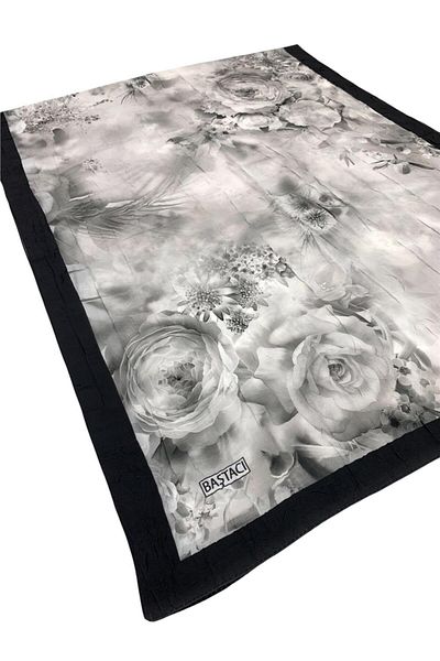 Baştacı Patterned Crash 0357 Black Shawl