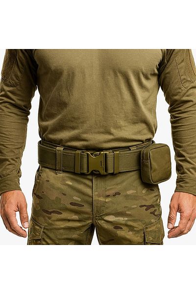 Hipolar Tactical Military Belt 130 Cm Adjustable Hunting With 3-point Buckle Olive