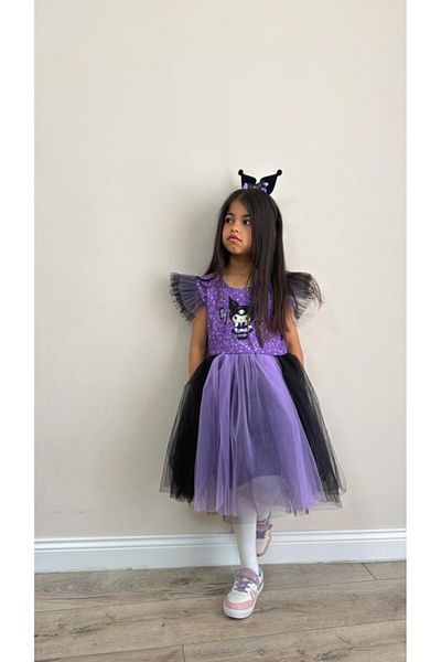 BEBECE KİDS Kuromi Crowned Girl's Dress for Special Day Celebrations
