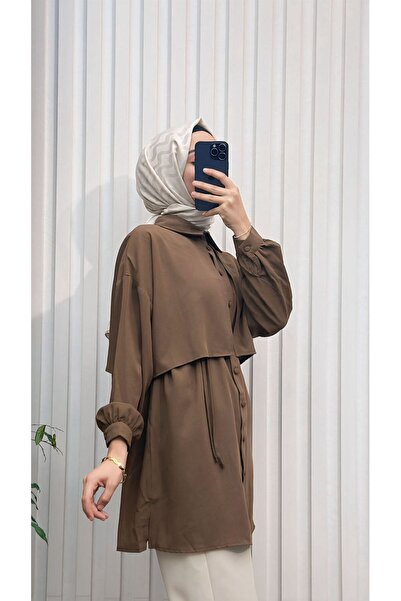 MERVE TESETTÜR Cămașă Allerli Tunică Maro