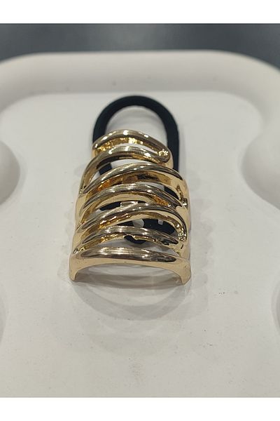 Bijutek Cataramă elastică din metal auriu model Pinterest