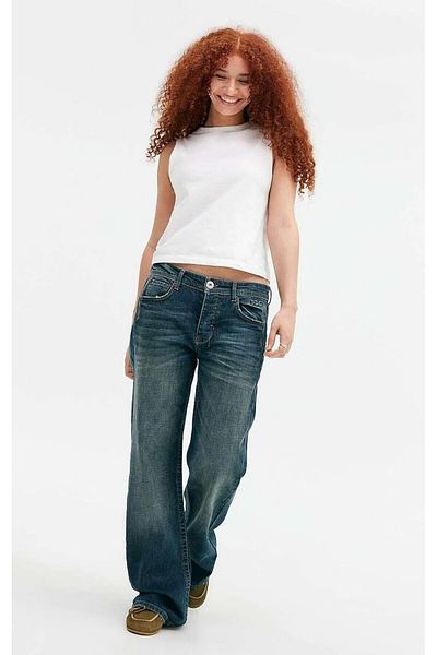 september island Vintage Navy Blue Comfortable Fit Flare Jeans