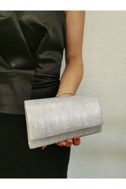 Soave Collection Women's Evening Dress Mini Laser Silver Chain Wedding Night Party Bag