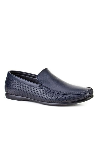 Cabani Genuine Leather Navy Blue Men's Loafer