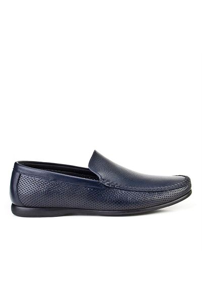 Cabani Genuine Leather Navy Blue Men's Loafer