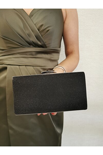Soave Collection Women's Evening Big Black Chain Wedding Night Bag
