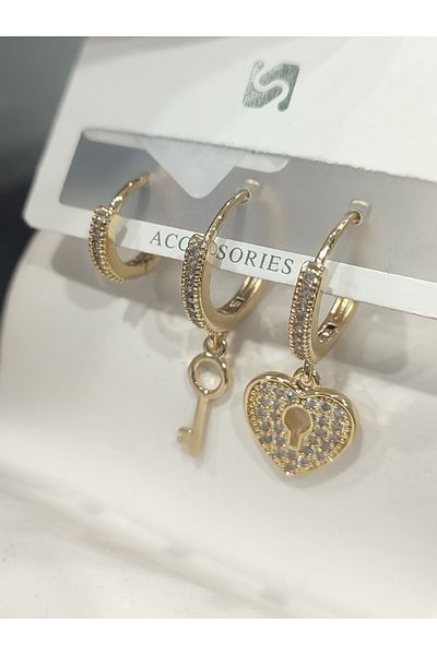 Bijutek Bijouterie Gold Stone - Dangle Multiple Metal Women's Earrings Jewelry