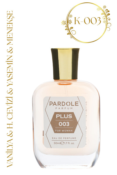 PARDOLE K-003 Floral, Tatlı Favoris Kadın Parfüm - 50 ml - Vanilya, Hindistan Cevizi, Yasemin, Menekşe