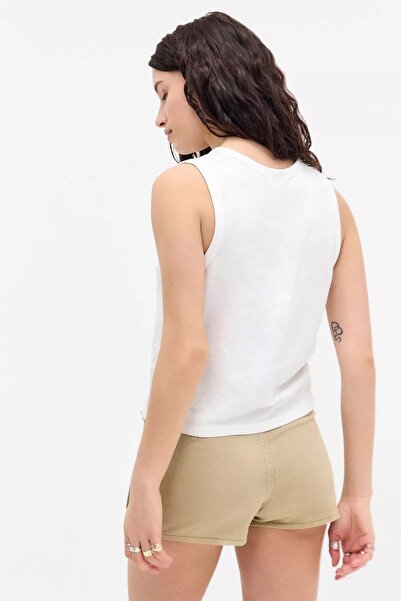 september island Beige Belt Detailed Super Mini Short Skirt