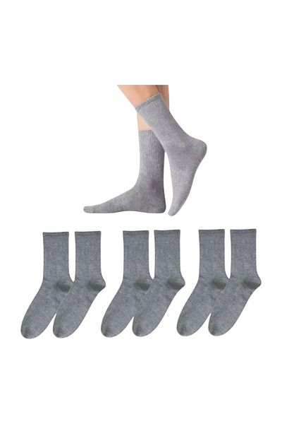 Bestrend 3-Piece Gray Color Men's Socks 100% Cotton