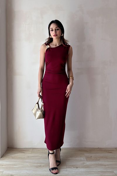 ALFUDO Moda Collection Lavender Buckle Maxi Dress