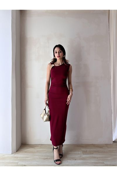 ALFUDO Moda Collection Lavender Buckle Maxi Dress