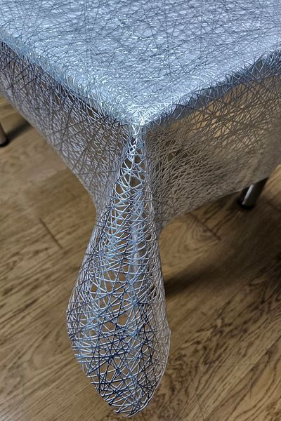 Rona Home Removable Silver Thread Pattern Wicker Pvc Transparent Coated Luxury Oilcloth Table Cloth Table Cloth Wicker