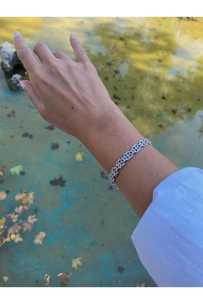 marsel aksesuar Xuping Zircon Stone Thin Cord Silver Bracelet