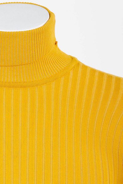 Mcr Ριγέ Slim Fit Full Turtleneck Ανδρικό Πλεκτό Πουλόβερ Κίτρινο - 11321.19k